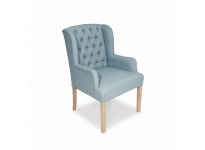 Blauwe Chesterfield fauteuil set Eetkamer set Stoelen x8 Fauteuil