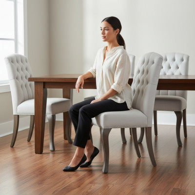 Ontwerper Grijze Chesterfield stoelen Bekledingset Hotelgroep x2-set