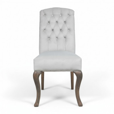 Ontwerper Grijze Chesterfield gestoffeerde stoelen 10-delige set hotelstoelen stoffen zitting