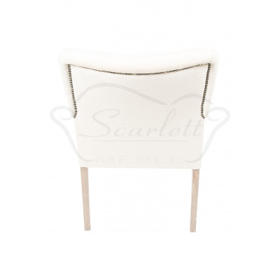 Witte Chesterfield zitgroep eetkamerset stoelen x4 fauteuils fauteuils