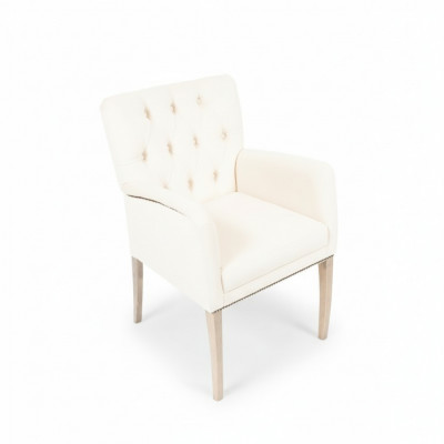 Witte Chesterfield zitgroep eetkamerset stoelen x4 fauteuils fauteuils