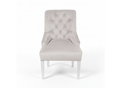 Grijze Chesterfield stoelen met kloppers Luxe design bekleding Hotelstoel set van 6 stuks