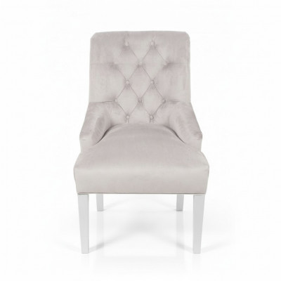 Grijze designer Chesterfield stoelen gestoffeerde stoelset textielstoelen  x10 eenzitter set