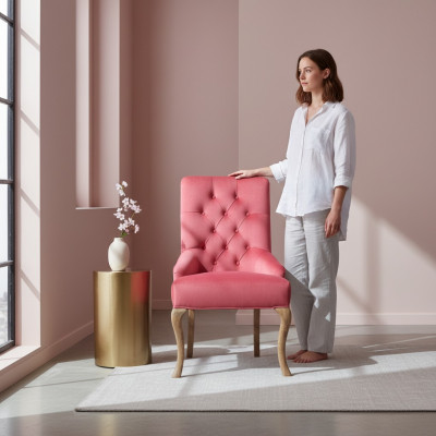 Rode Chesterfield Designer Stoel Luxe Leren Stoel Barkrukken Gestoffeerde Zitter
