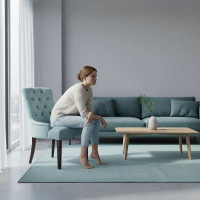 Lichtblauwe Chesterfield stoelset Moderne eetkamerstoelen Eetkamer 8-delige Stoelset