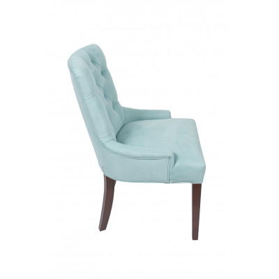 Moderne lichtblauwe Chesterfield stoelset Designer fauteuils Luxe zitmeubels.