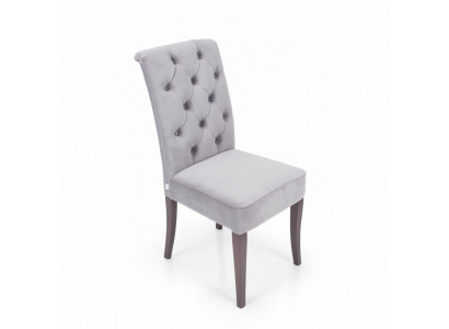 Exclusieve grijze Chesterfield stoel Luxe eendelige designer eetkamerstoelen
