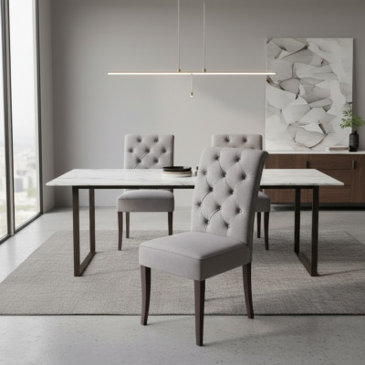 Ontwerpstoelen Chesterfield set bekleding hotelgroep 6xSet Nieuw textiel stoel