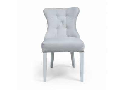Ontwerper Grijze stoelen Chesterfield Design gestoffeerde stoelset van 4 stuks.