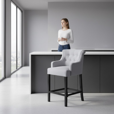 Grijze barkruk barkruk designer stof design loungestoelen set van 8
