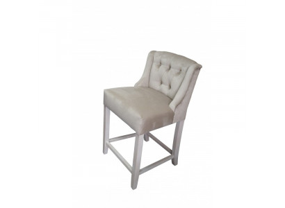 Helle grijze Chesterfield barkruk - ontwerper zitstoel - luxueuze eenzitter.