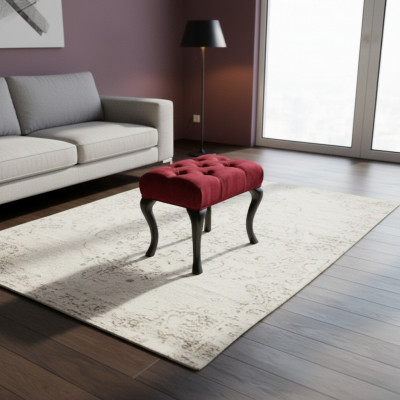 Poef Roma Designer Luxe Poef Gestoffeerde Zitting Textiel Relax Bijzettafel Bank Nieuw