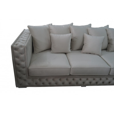 Chesterfield Design Bank Hoekbank Bekleed Zithoek Moderne Stof