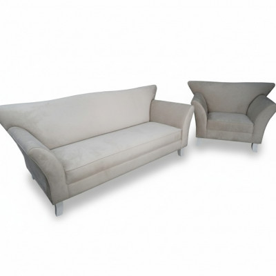 Bank 3-zits + fauteuil bankstel stoffen designer banken bankstel
