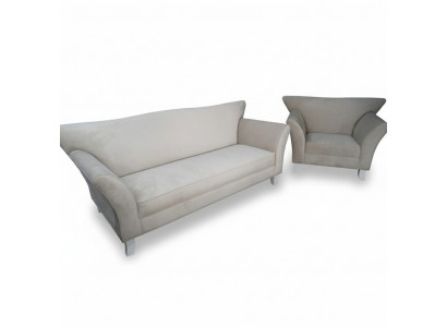 Bank 3-zits + fauteuil bankstel stoffen designer banken bankstel