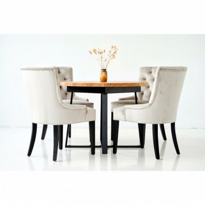 Ontwerp eetkamertafel + 6 Chesterfield leunstoelen Zitgroep Stoelen