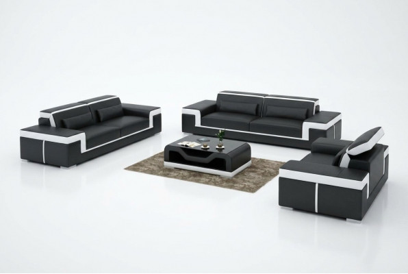 Sofa set Bank bank Bank bank 3+1+1 compleet set garnituren 3-delig.