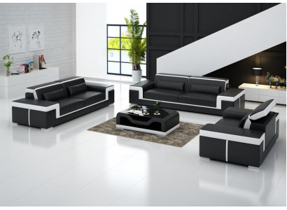 Ontwerp Bank Beklede Bankstellen Leer Modern Bankstel 3+1 Zits Complete Set Nieuw