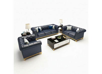 Chesterfield Design Möbel Sofa Couch Polster Garnitur 321 Couchen Sofas Leder
