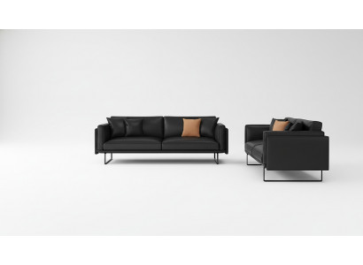 Garnitur Couch Polster Polster Sitz Garnituren 3+2 Designer Italien Design Sofa