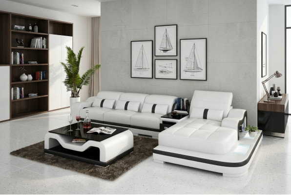 Ledersofa Bank Bankstel Nieuw 3+2+1 Zits Bankstel Design Modern Bank +USB