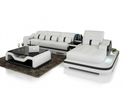 Ledersofa Bank Bankstel Nieuw 3+2+1 Zits Bankstel Design Modern Bank +USB