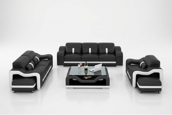 Ontwerp bankstel bank bekleding banken leer modern 3+2 zits compleet set nieuw