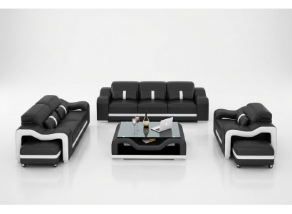 Ontwerp bankstel bank bekleding banken leer modern 3+2 zits compleet set nieuw