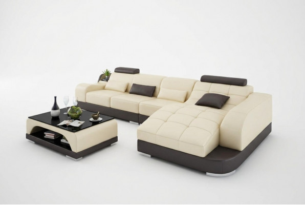 Hoekbank L-vorm Designerbank Couch Bekleding Zithoek Leder Woonsituatie