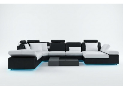 Moderne zithoek hoekbank sofa gestoffeerde bank woonlandschap leren sofa