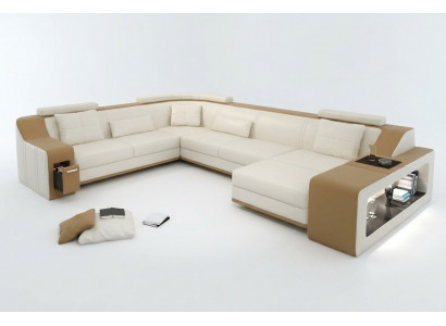 Moderne zithoek hoekbank bank bekleding bank leer hoekbank woonlandschap USB