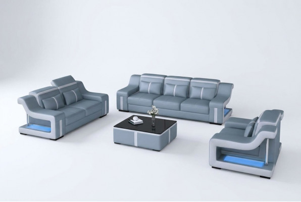 Sofa set 3+1 zits G8047D bank gestoffeerd zitje set bank woonkamer leer