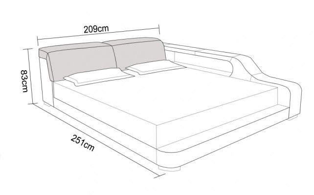 Waterbed Hotel tweepersoonsbed Compleet lederen waterbed met USB-boxspring