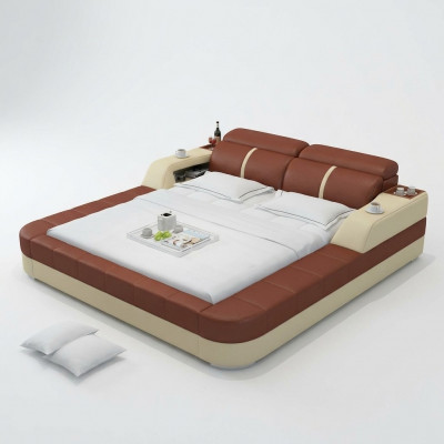 Luxe waterbed dubbel multifunctioneel bed gestoffeerd + USB waterbedden 180x200