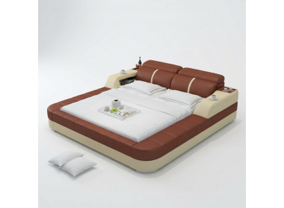Luxe waterbed dubbel multifunctioneel bed gestoffeerd + USB waterbedden 180x200