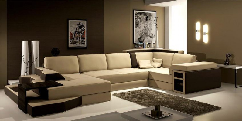 Comfort in grote stijl U-vormige hoekbank voor de perfecte woonkamer.