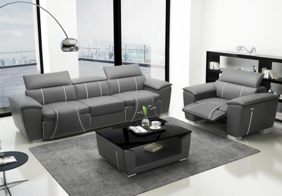 Sofa set Bank Bekleding Bank 3+3 Compleet Set Design Leer 2-delig. Garnituren