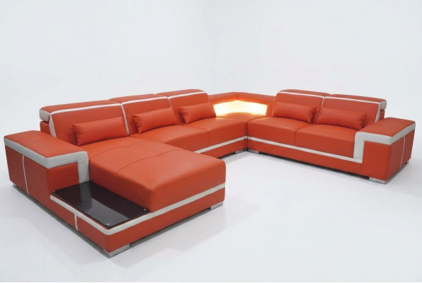 Ontwerp hoekbank + USB-upholstery-hoeklederen zitbank woonlandschap XXL U-vorm