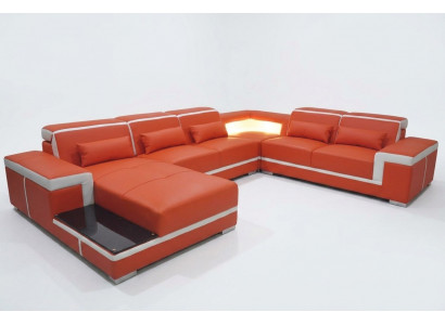Ontwerp hoekbank + USB-upholstery-hoeklederen zitbank woonlandschap XXL U-vorm