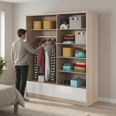 Garderobe Opbergkast 180cm Rek Kast Archief Decoratieve Schuifdeuren