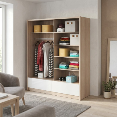Garderobe Opbergkast 180cm Rek Kast Archief Decoratieve Schuifdeuren