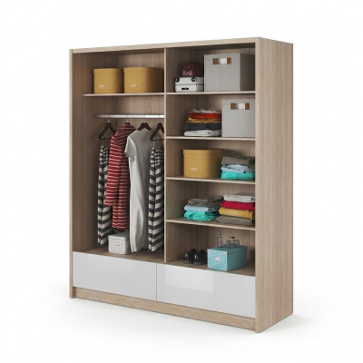 Garderobe Opbergkast 180cm Rek Kast Archief Decoratieve Schuifdeuren