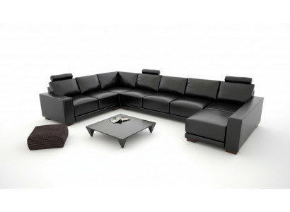 Leren bank Bank Woongebied Hoekbank Hoekstel Modern designbank met USB