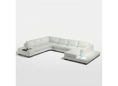 Leren bank Bank Woonlandschap Hoekbank Hoekbankstel Ontwerp Modern Bank met USB