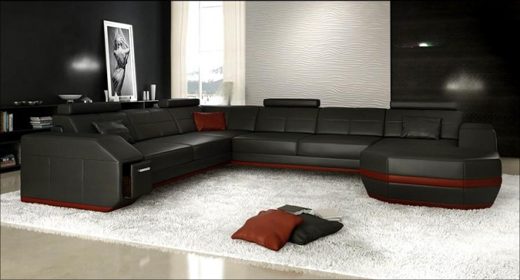 Ontwerp bank met USB bank bekleding hoekbank woonlandschap leren bank hoekbankstel