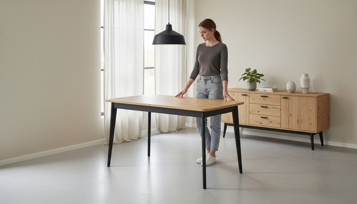 Moderne houten eettafel Tafel Houten tafels Eetkamer Uitschuifbaar