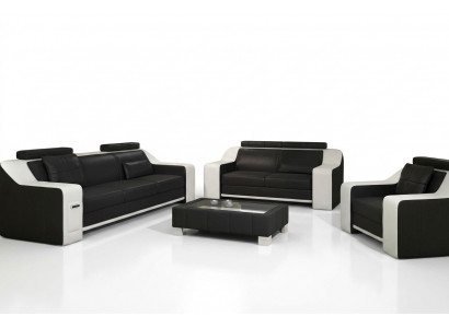 Zitgroep Bankstel Lederen Bekleding 3+2+1 Design Bank Moderne sets Bankstellen USB