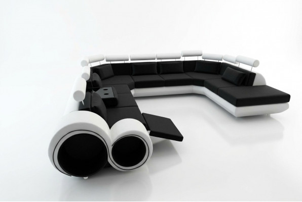 XXL Grote Designer Bank Bankstel Woonlandschap Leren Bankstel met USB  XXL Grote Designer Bank Bankstel Woonlandschap leren bankstel met USB