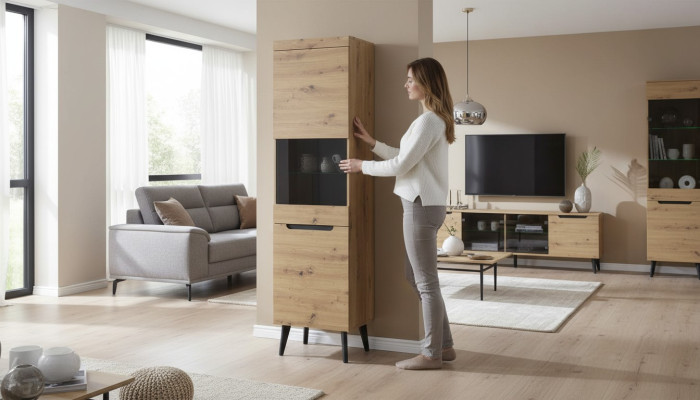 Vitrine kast glazen plank vitrinekasten rekken kasten hout nieuw woonkamer.