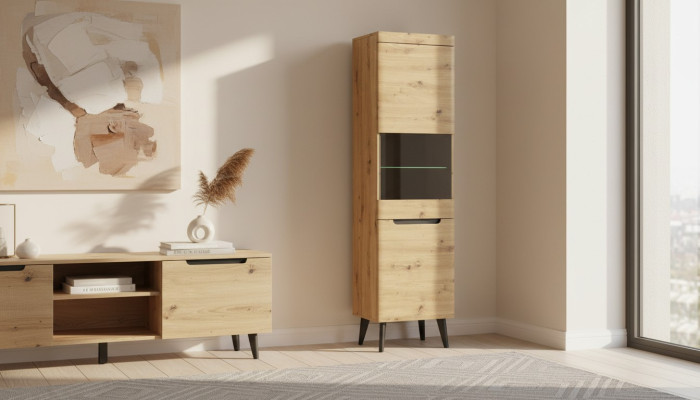 Vitrine kast glazen plank vitrinekasten rekken kasten hout nieuw woonkamer.